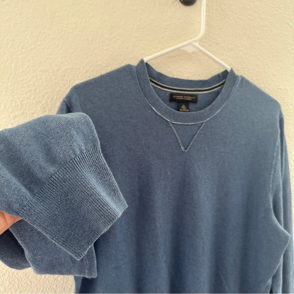 Banana Republic Blue Cotton Cashmere Blend Sweater M - Classic‎ Preppy Cozy